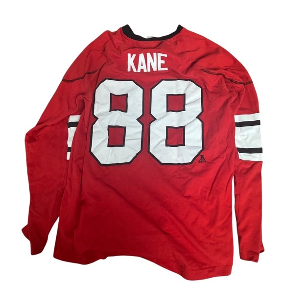Chicago Blackhawks Kane 88 NHL Long Sleeve Reebok Hockey Red L - Picture 2 of 3